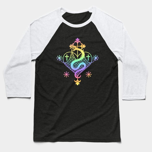 Marie Laveau Sigil Veve Voodoo Hoodoo Baseball T-Shirt by OccultOmaStore